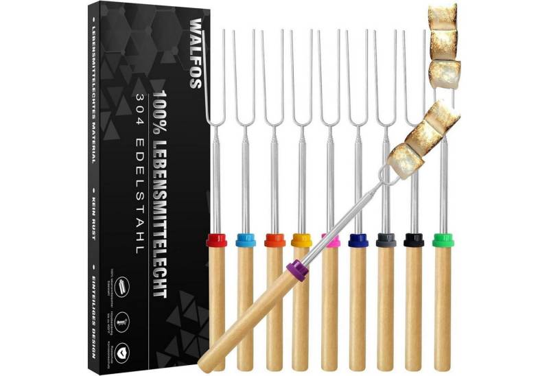 LuxusKollektion Backform Grillspieße Teleskop Edelstahl 81CM-10 STÜCK Grillspieße von LuxusKollektion