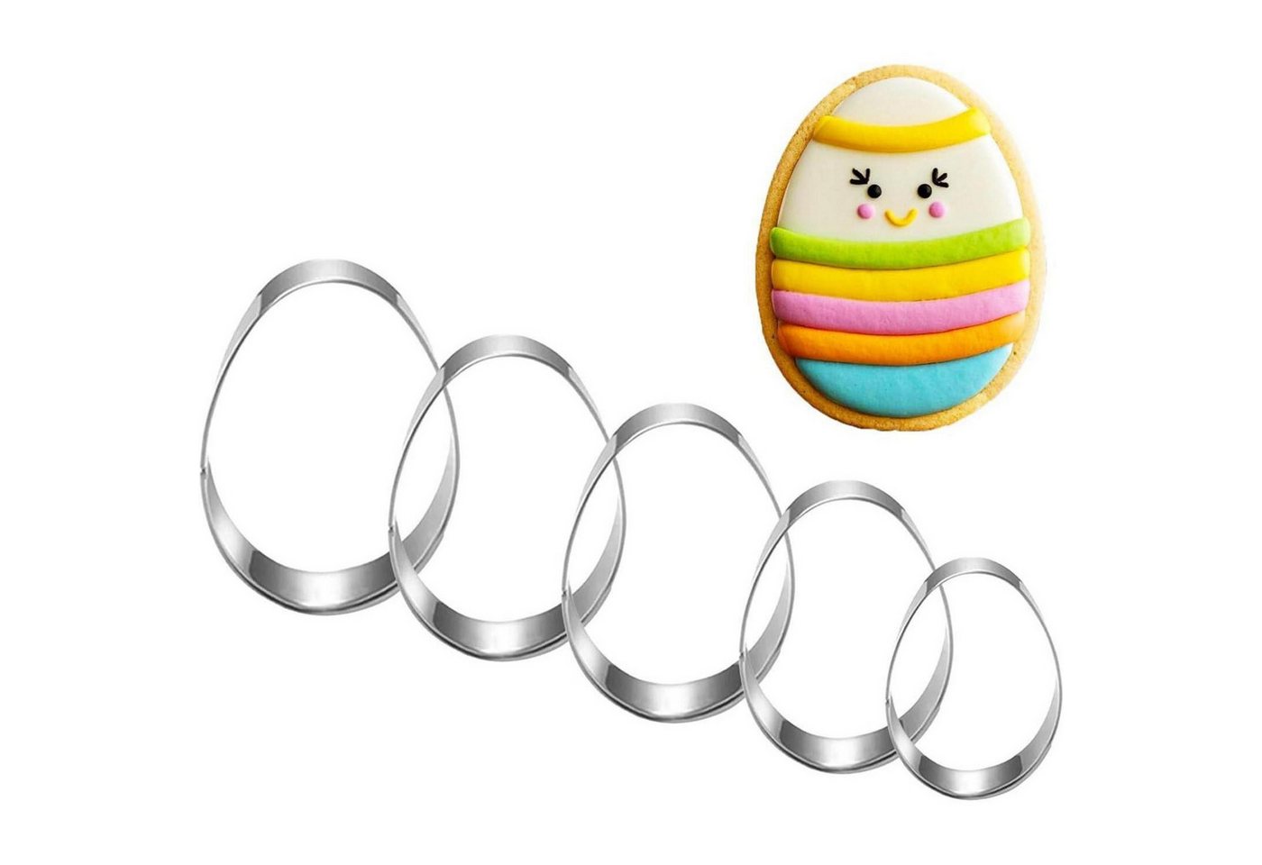 LuxusKollektion Backform Plätzchenausstecher Set 5 Stück Oster Spülmaschinenfest Ei von LuxusKollektion