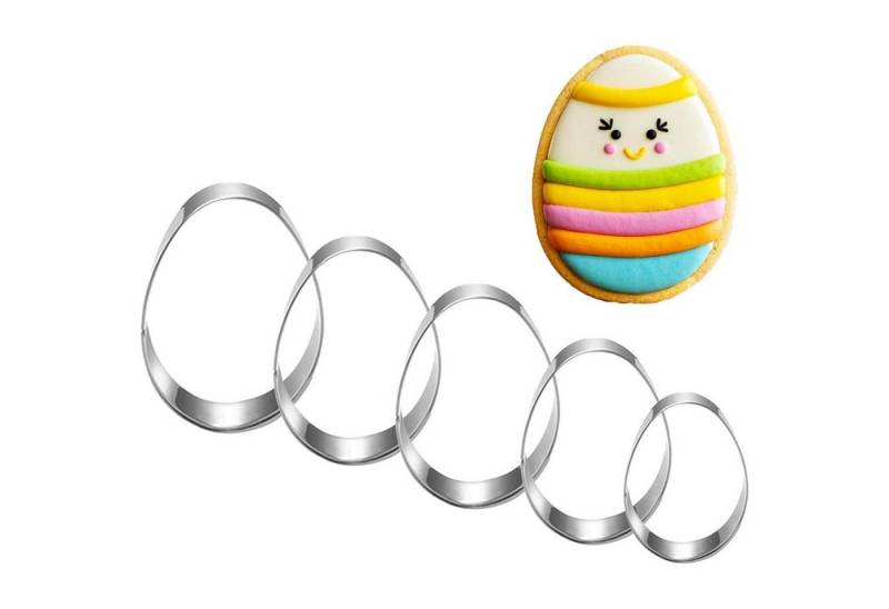 LuxusKollektion Backform Plätzchenausstecher Set 5 Stück Oster Spülmaschinenfest Ei von LuxusKollektion