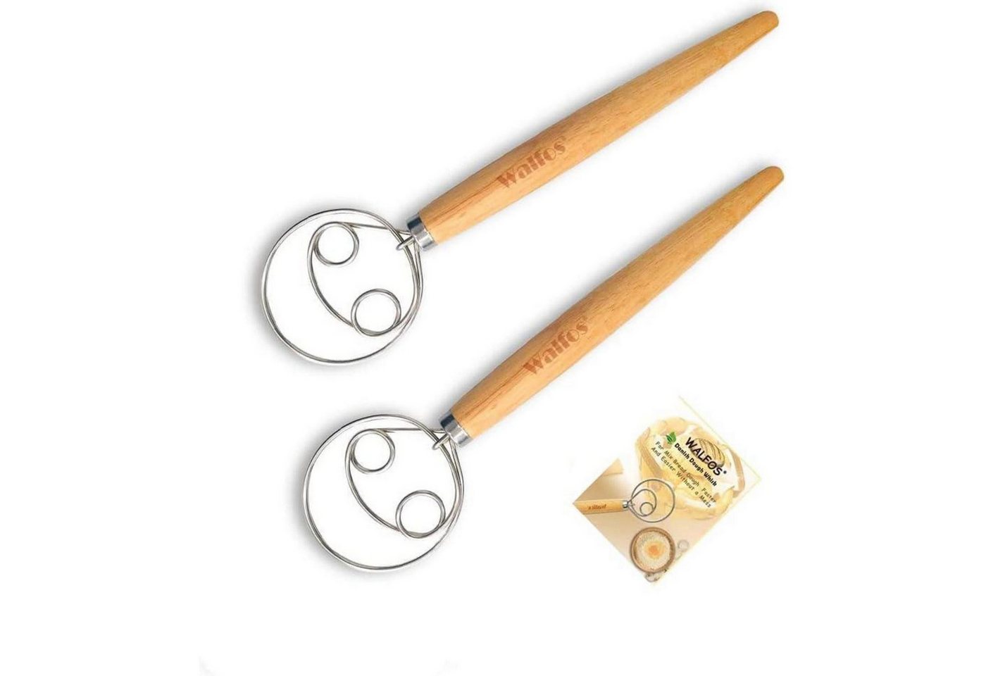 LuxusKollektion Backform Schneebesen Dänischer 2 Stück dänischer schneebesen Braun von LuxusKollektion