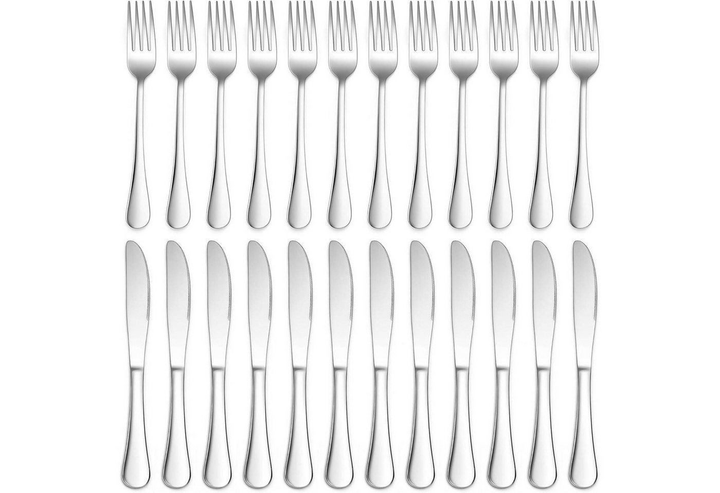 LuxusKollektion Backform Steakbesteck Edelstahl 24teilig Messer Gabeln 24 Runder Griff LuxusKollektion Backform Steakbesteck Edelstahl 24teilig Messer Gabeln 24 Runder Griff von LuxusKollektion