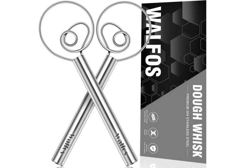 LuxusKollektion Backform Teigbesen Doppellöcher 2 Stück edelstahl dänischer schneebesen Silber von LuxusKollektion