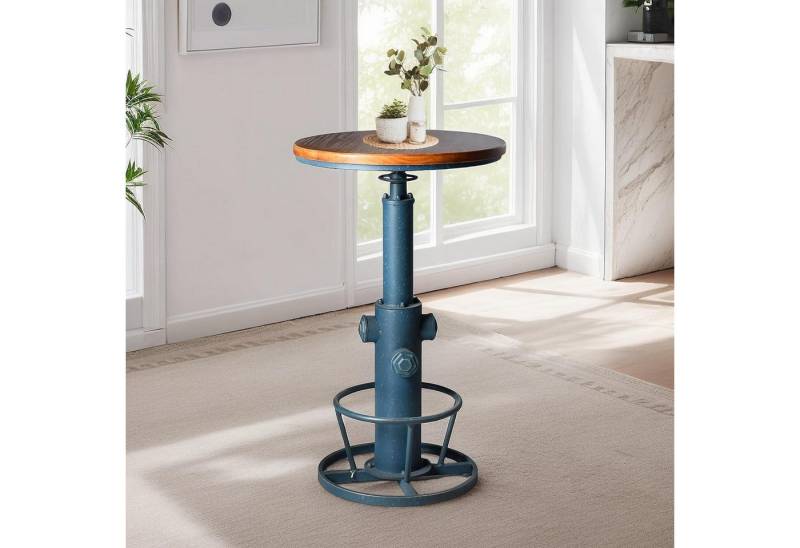 LuxusKollektion Bartisch Tisch Vintage Industrial Pub Bar Höhenverstellbar Blau von LuxusKollektion