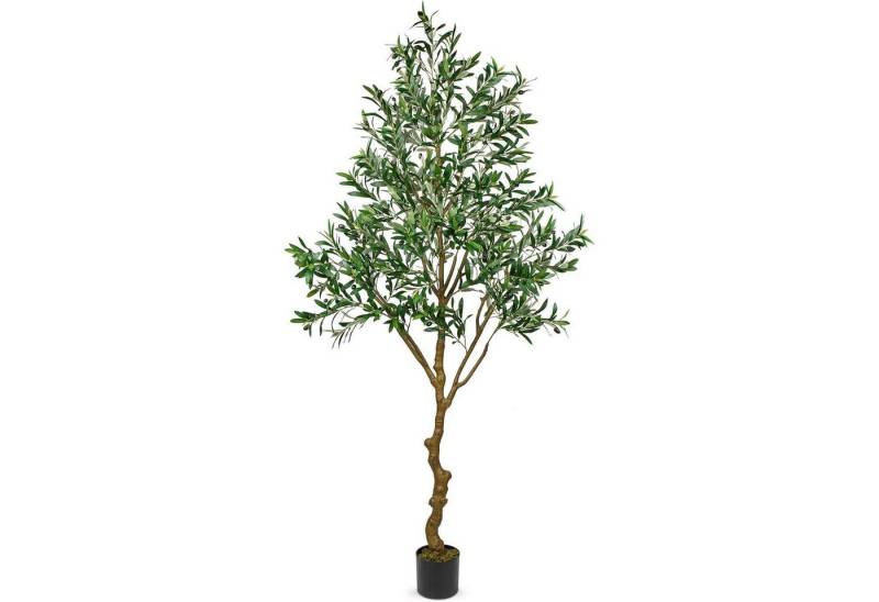 LuxusKollektion Baumbehang Künstlicher Olivenbaum 210cm groß Kunstbaum im Topf für Indoor und von LuxusKollektion