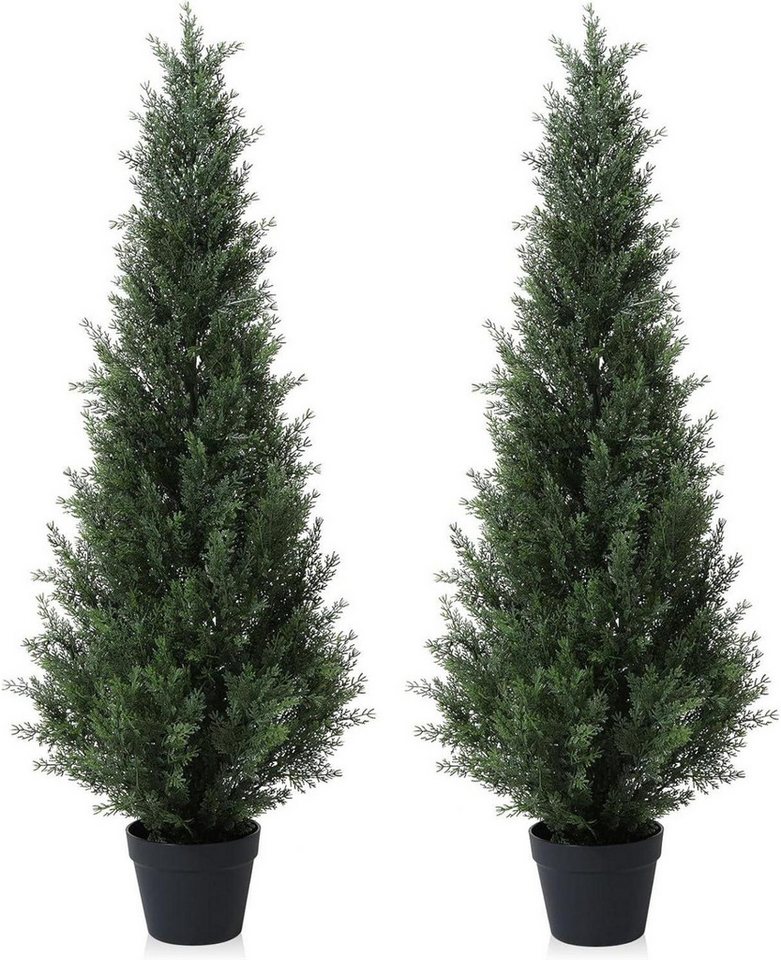 LuxusKollektion Baumbehang Künstlicher Zedernbaum 125 cm Kunstpflanze im Topf 2er Set von LuxusKollektion