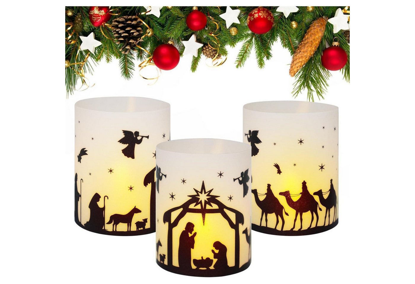 LuxusKollektion Baumbehang Windlicht Tischdeko Weihnachten Teelichter 12 Jesus Geburt - Stil LuxusKollektion Baumbehang Windlicht Tischdeko Weihnachten Teelichter 12 Jesus Geburt - Stil von LuxusKollektion