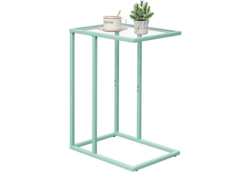 LuxusKollektion Beistelltisch Beistelltisch C Form Sofa Kaffeetisch Glas Grün 1PC Grün von LuxusKollektion