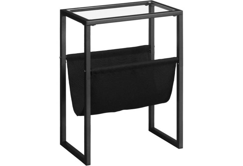 LuxusKollektion Beistelltisch Beistelltisch Schwarz Glasplatte Stoff Zeitschriftenschlinge LuxusKollektion Beistelltisch Beistelltisch Schwarz Glasplatte Stoff Zeitschriftenschlinge von LuxusKollektion