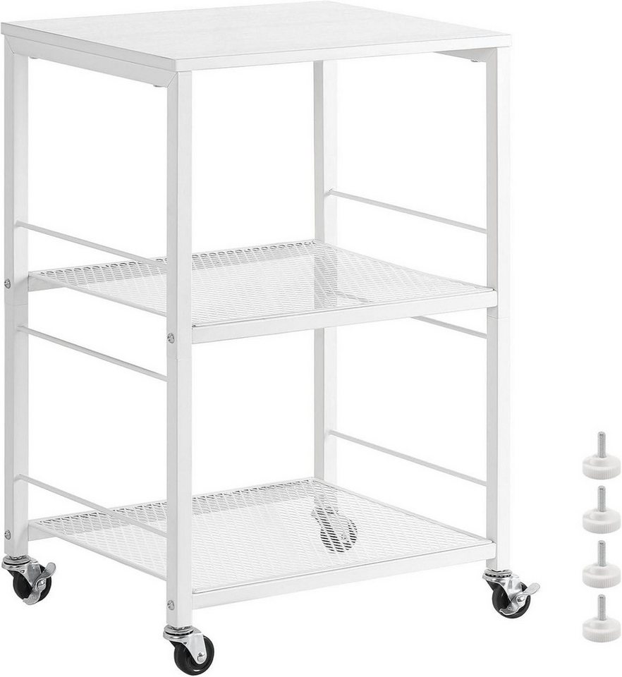 LuxusKollektion Beistelltisch Beistelltisch Weiß 3-Stöckig mit Rollen 40x30x57cm LuxusKollektion Beistelltisch Beistelltisch Weiß 3-Stöckig mit Rollen 40x30x57cm von LuxusKollektion