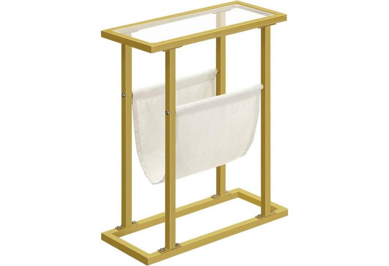 LuxusKollektion Beistelltisch Beistelltisch schmaler Bett Glas Zeitschriftenhalter Gold LuxusKollektion Beistelltisch Beistelltisch schmaler Bett Glas Zeitschriftenhalter Gold von LuxusKollektion