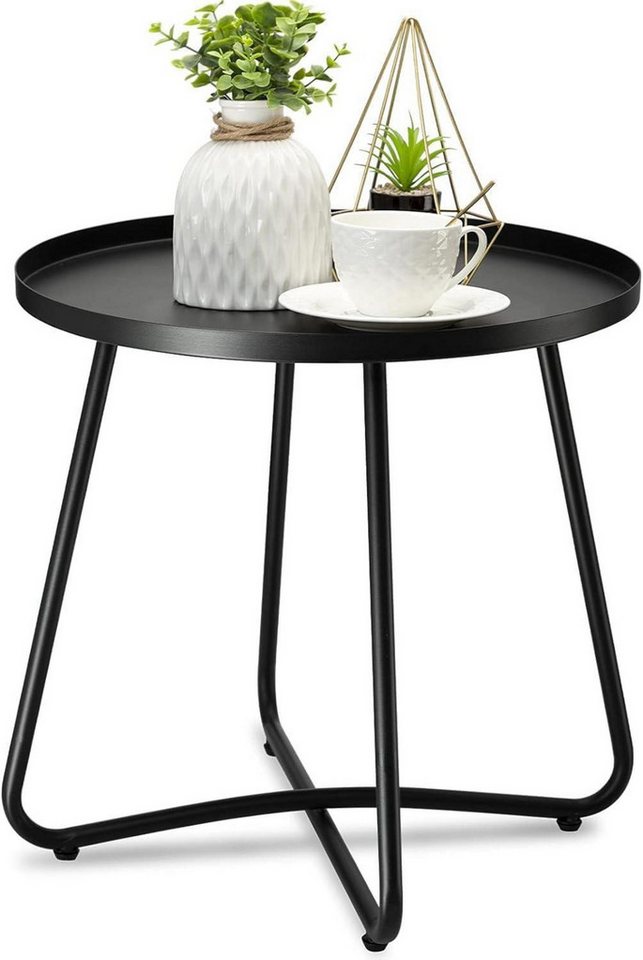 LuxusKollektion Beistelltisch Beistelltisch wetterbeständiger Stahl Terrasse Balkon Garten trotzt von LuxusKollektion