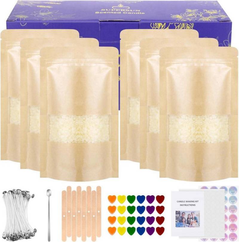 SUPERSUN Bienenwachskerze Kerzen Selber Machen Set Bienenwachs Pastillen Kerzenwachs 1Kg von SUPERSUN