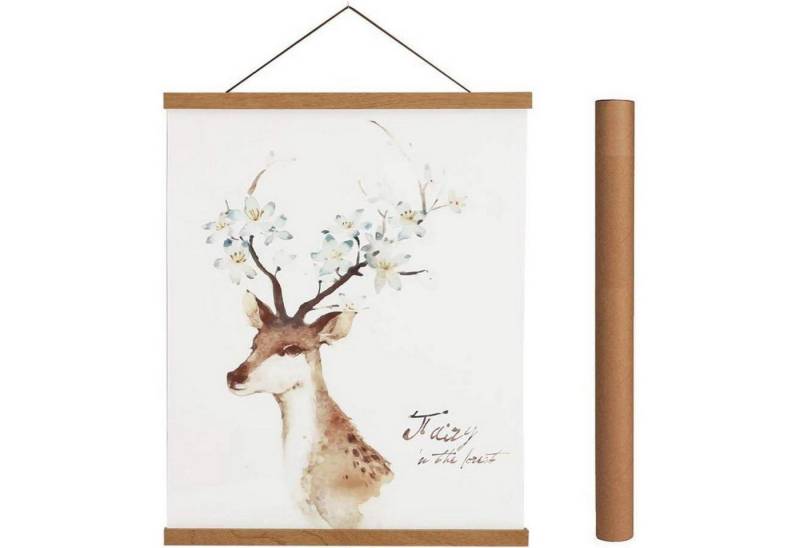 LuxusKollektion Bilderleiste Posterleiste Posterschiene Magnet Holz Rahmen 90x60 Teak 91L x 1.8B cm von LuxusKollektion