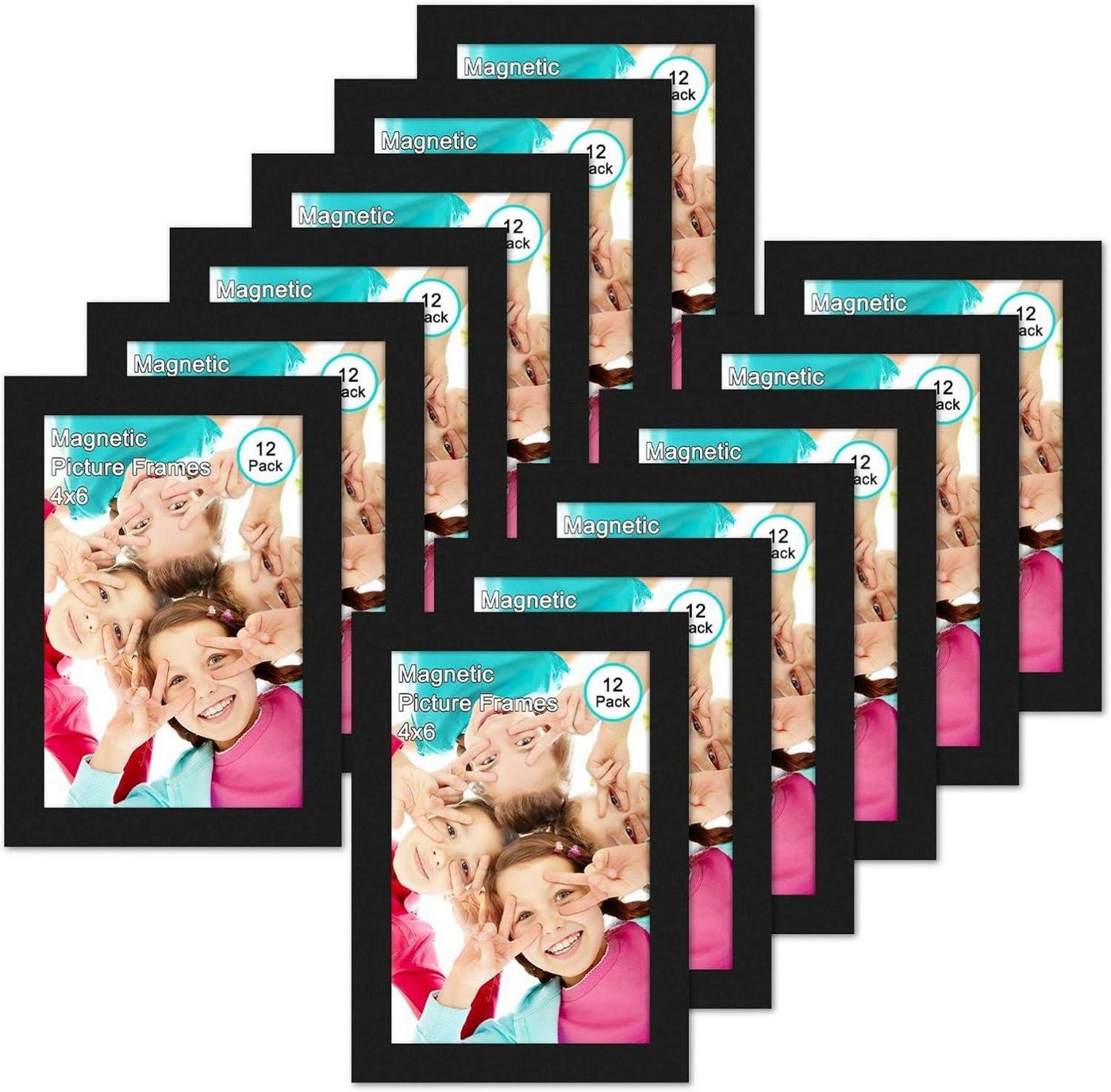 LuxusKollektion Bilderrahmen-Set 12er Set Magnetische Bilderrahmen Schwarz 10x15 cm - Selbstklebend für LuxusKollektion Bilderrahmen-Set 12er Set Magnetische Bilderrahmen Schwarz 10x15 cm - Selbstklebend für von LuxusKollektion