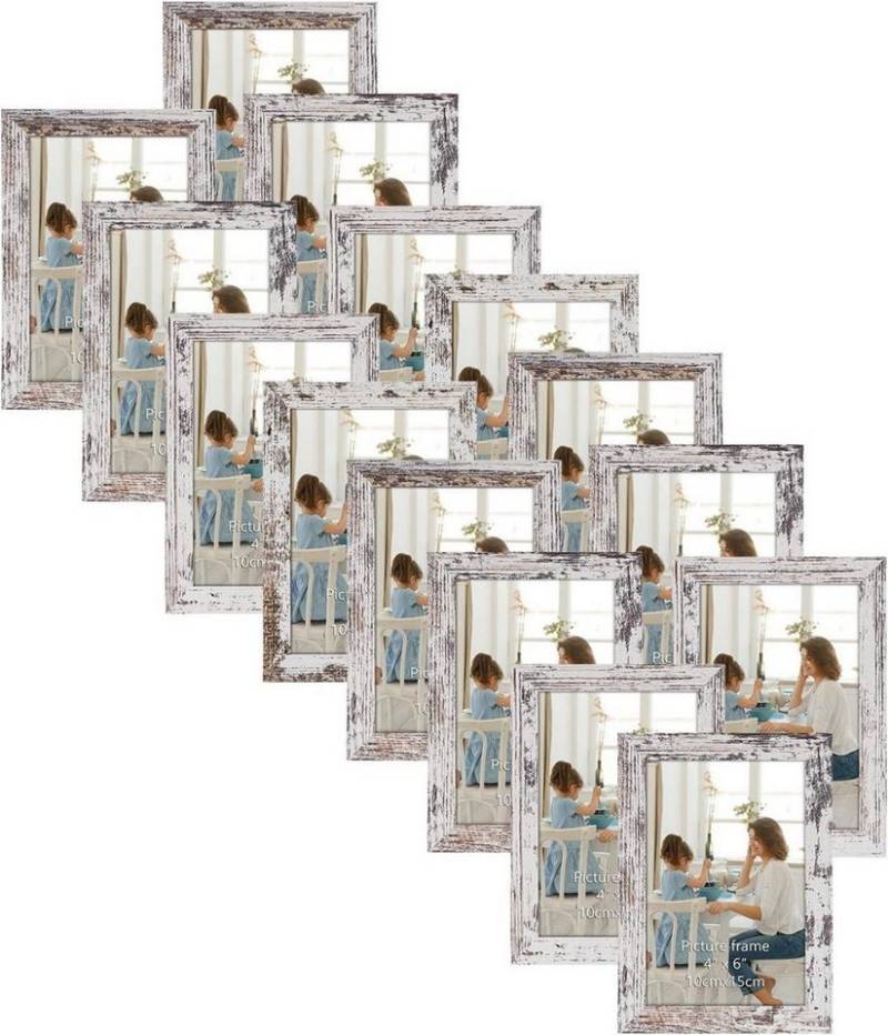 LuxusKollektion Bilderrahmen-Set 15er Set Bilderrahmen 10x15 cm Rustikale Collage von LuxusKollektion