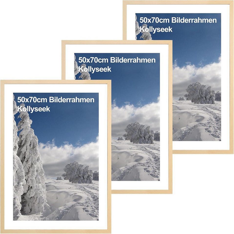 LuxusKollektion Bilderrahmen-Set 3er-Set Bilderrahmen 50x70 cm aus MDF und Acrylglas holzfarben LuxusKollektion Bilderrahmen-Set 3er-Set Bilderrahmen 50x70 cm aus MDF und Acrylglas holzfarben von LuxusKollektion