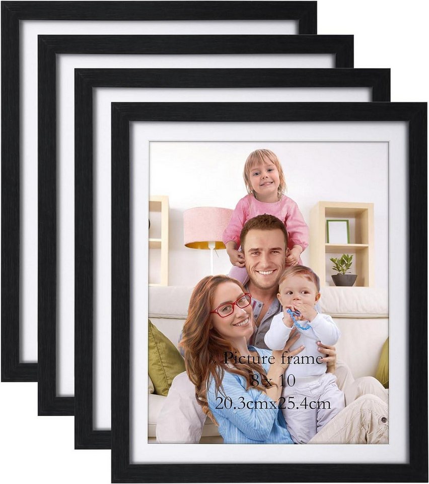 LuxusKollektion Bilderrahmen-Set 4er Bilderrahmen Set Passepartout 20x25 Schwarz Holzrahmen LuxusKollektion Bilderrahmen-Set 4er Bilderrahmen Set Passepartout 20x25 Schwarz Holzrahmen von LuxusKollektion
