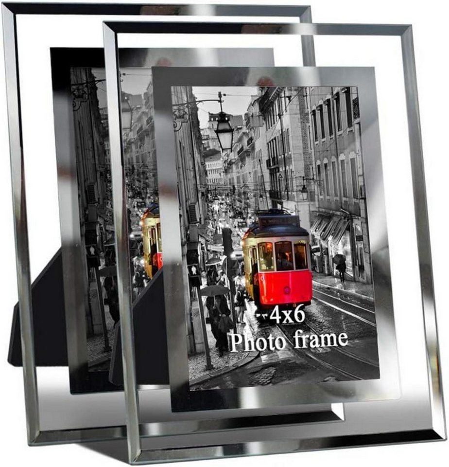 LuxusKollektion Bilderrahmen-Set Bilderrahmen 10x15cm 2er Set Glas Hochzeit Fotorahmen Geschenk LuxusKollektion Bilderrahmen-Set Bilderrahmen 10x15cm 2er Set Glas Hochzeit Fotorahmen Geschenk von LuxusKollektion