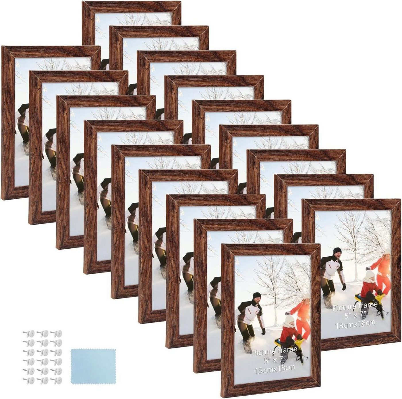 LuxusKollektion Bilderrahmen-Set Bilderrahmen 13x18cm 18er-Set Dunkelbraun für Wand,Tisch LuxusKollektion Bilderrahmen-Set Bilderrahmen 13x18cm 18er-Set Dunkelbraun für Wand,Tisch von LuxusKollektion