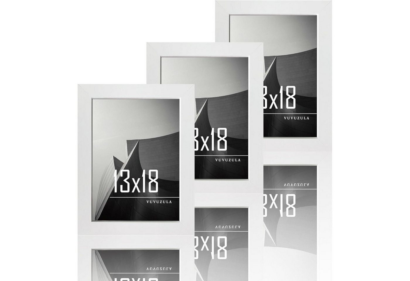 LuxusKollektion Bilderrahmen-Set Bilderrahmen 13x18cm Weiß Holz Fotorahmen 3er Set MDF Rahmen 5x7 Zoll von LuxusKollektion