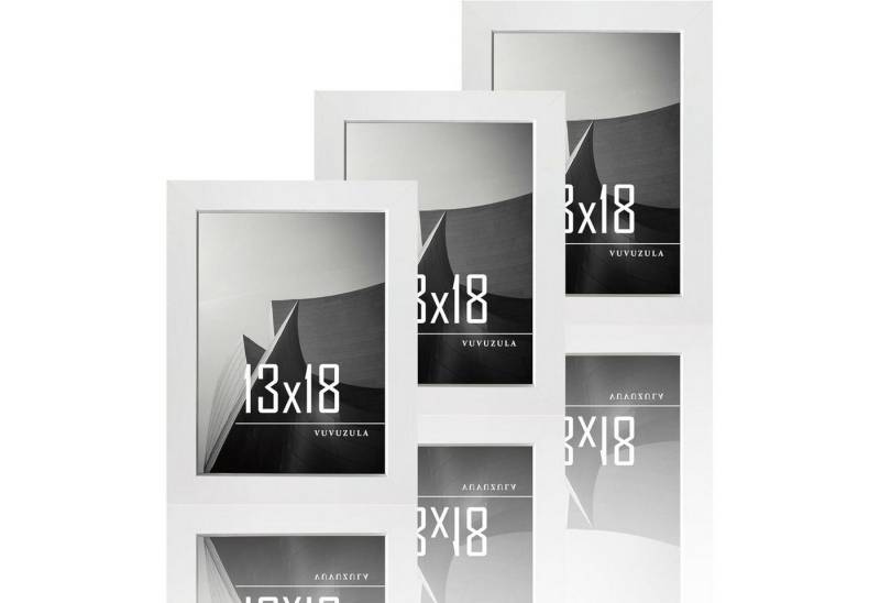 LuxusKollektion Bilderrahmen-Set Bilderrahmen 13x18cm Weiß Holz Fotorahmen 3er Set MDF Rahmen 5x7 Zoll von LuxusKollektion