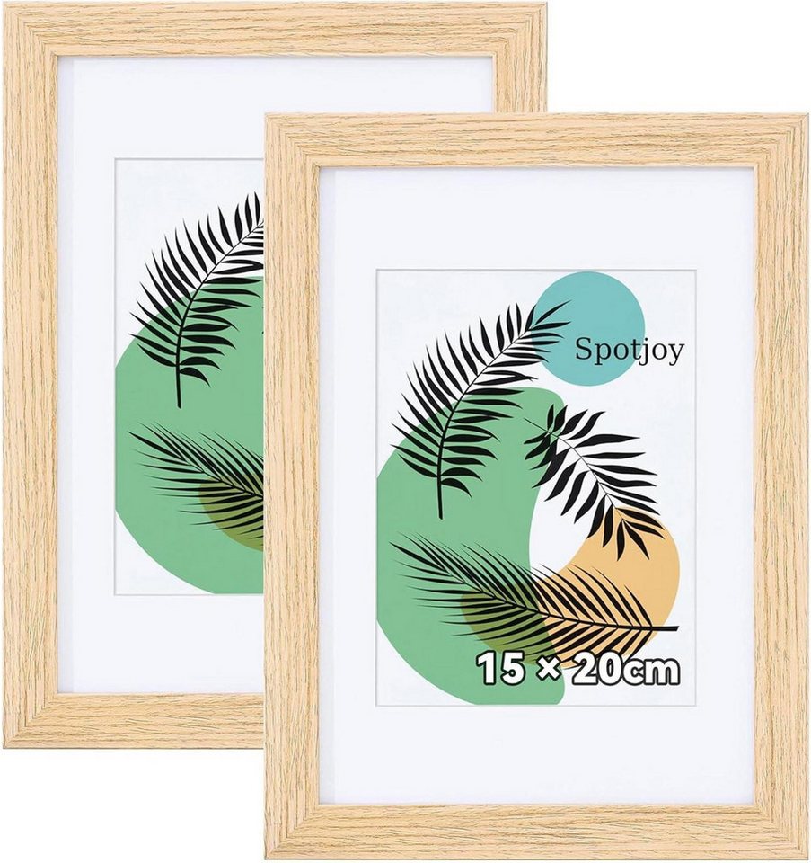 LuxusKollektion Bilderrahmen-Set Bilderrahmen 15x20cm 2er Set Eiche Acrylglas Passepartout MDF-Holz LuxusKollektion Bilderrahmen-Set Bilderrahmen 15x20cm 2er Set Eiche Acrylglas Passepartout MDF-Holz von LuxusKollektion