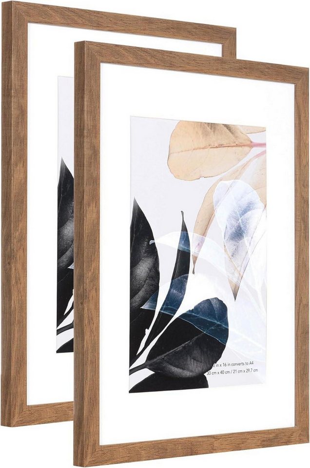 LuxusKollektion Bilderrahmen-Set Bilderrahmen 30x40 Holzfarbe Plexiglas Posterrahmen Fotorahmen 2er Set von LuxusKollektion