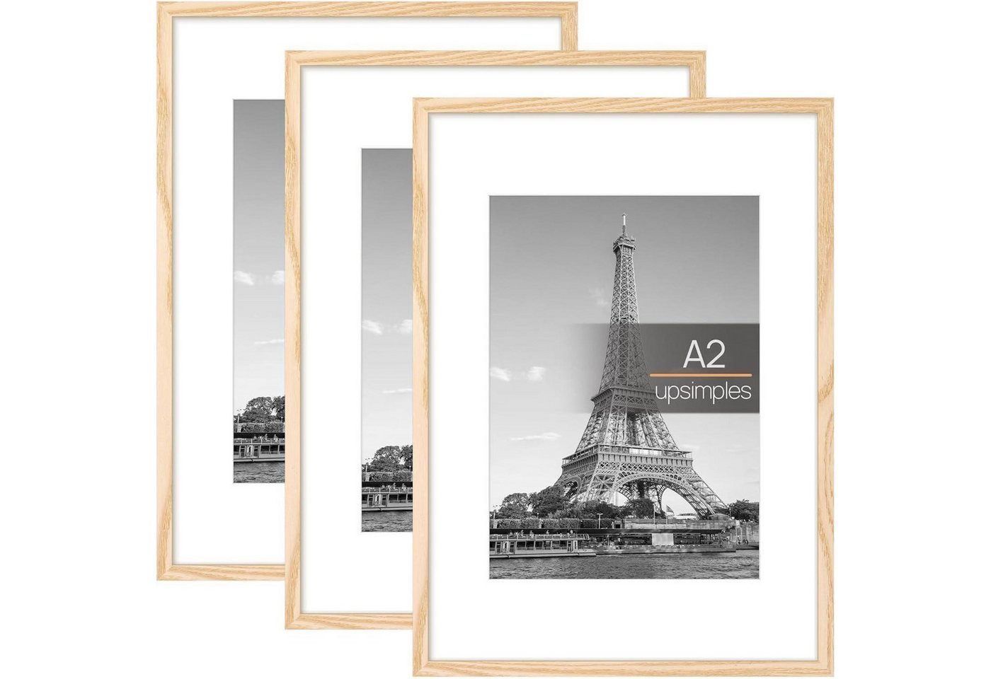 LuxusKollektion Bilderrahmen-Set Bilderrahmen A2 3er Pack 42x59.4cm(A2) Natur von LuxusKollektion