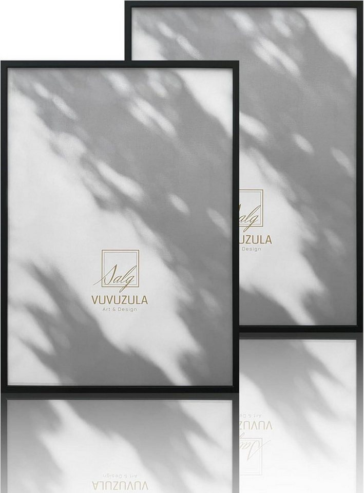 LuxusKollektion Bilderrahmen-Set Bilderrahmen A2 Schwarz Holz 2er Set 42x59.4cm Fotorahmen MDF DIN A2 von LuxusKollektion