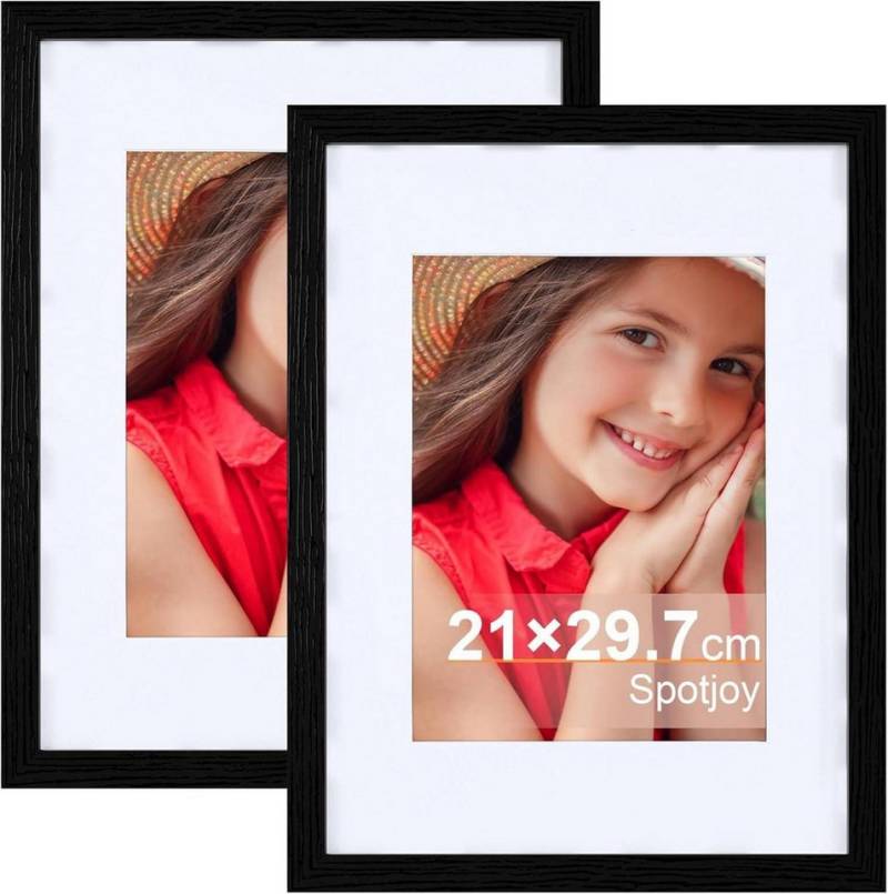 LuxusKollektion Bilderrahmen-Set Bilderrahmen A4 21x29.7cm Fotorahmen Holzrahmen Passepartouts MDF von LuxusKollektion