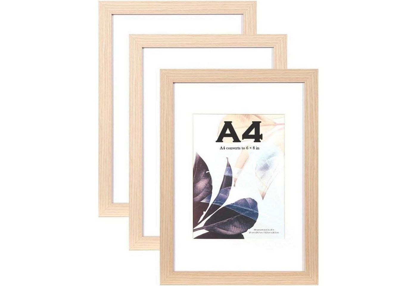 LuxusKollektion Bilderrahmen-Set Bilderrahmen A4 Naturholz Passepartout 3er Set Wandmontage natur A4-3P LuxusKollektion Bilderrahmen-Set Bilderrahmen A4 Naturholz Passepartout 3er Set Wandmontage natur A4-3P von LuxusKollektion