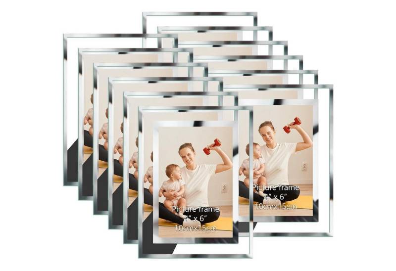 LuxusKollektion Bilderrahmen-Set Bilderrahmen Glas Silber Tischaufsteller 10x15cm 12 St Transparent LuxusKollektion Bilderrahmen-Set Bilderrahmen Glas Silber Tischaufsteller 10x15cm 12 St Transparent von LuxusKollektion