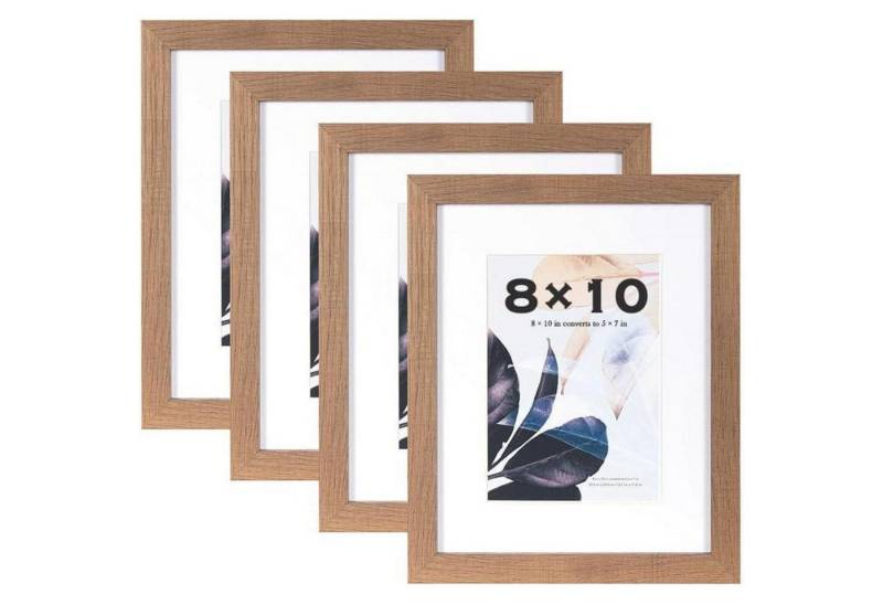 LuxusKollektion Bilderrahmen-Set Bilderrahmen Holz freistehend Wandmontage 25,4x20,3cm braun 8x10-4P von LuxusKollektion