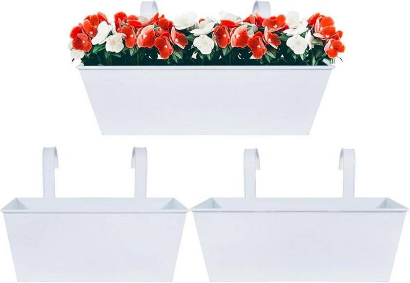 BOFUNX Blumenkasten 3er Set Hängende Metall Blumentöpfe für Balkon Garten - Pflanzkästen von BOFUNX