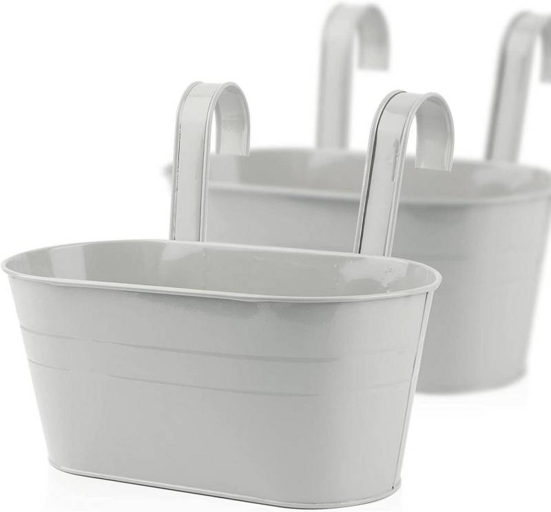 LuxusKollektion Blumentopf 2er ABSDON Hängender Blumentopf Metall Haken Blumentopf Balkon Garten von LuxusKollektion