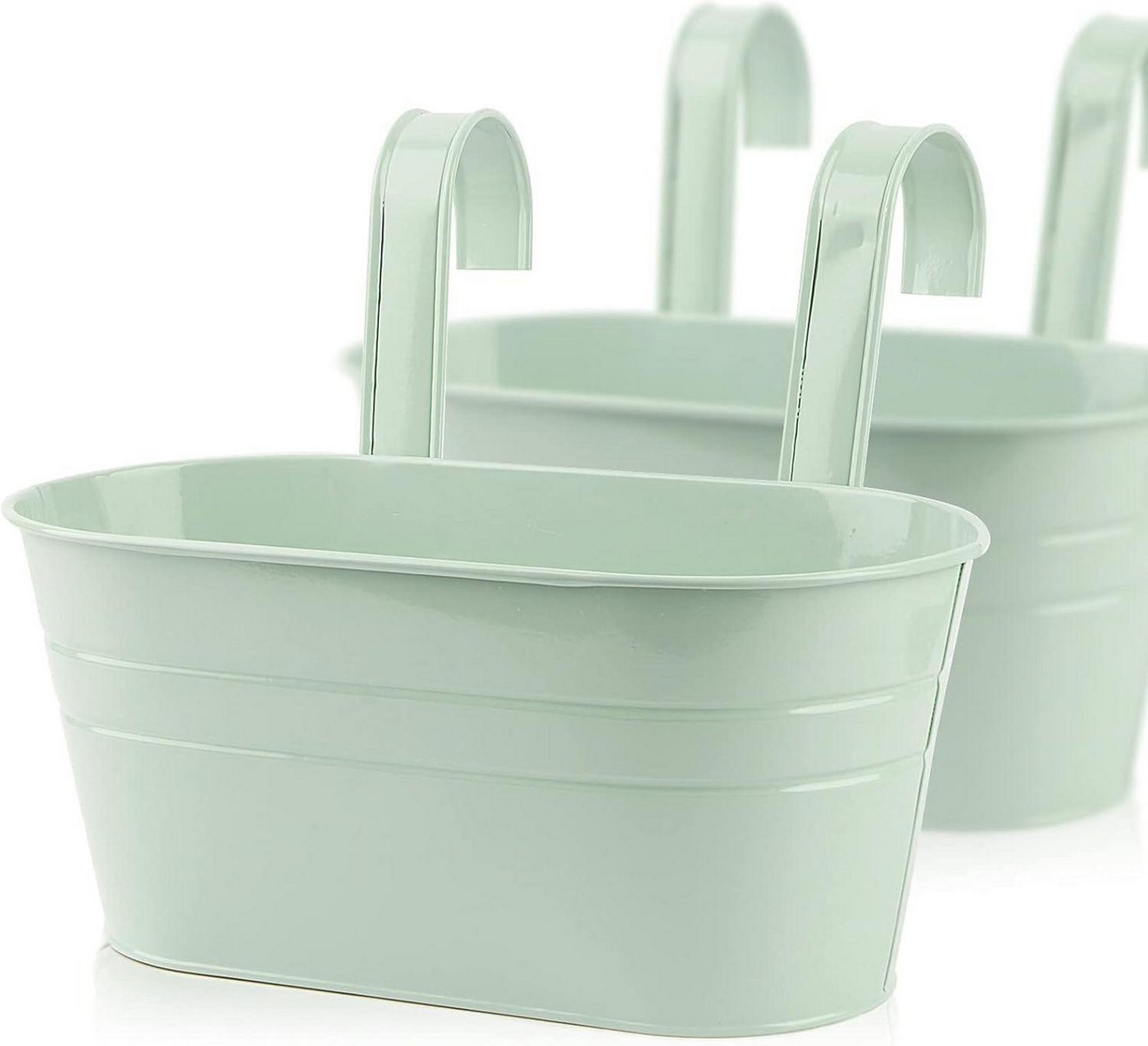 LuxusKollektion Blumentopf 2er Hängender Blumentopf Metall Balkon Garten Wand 27.5*13.9*12cm von LuxusKollektion