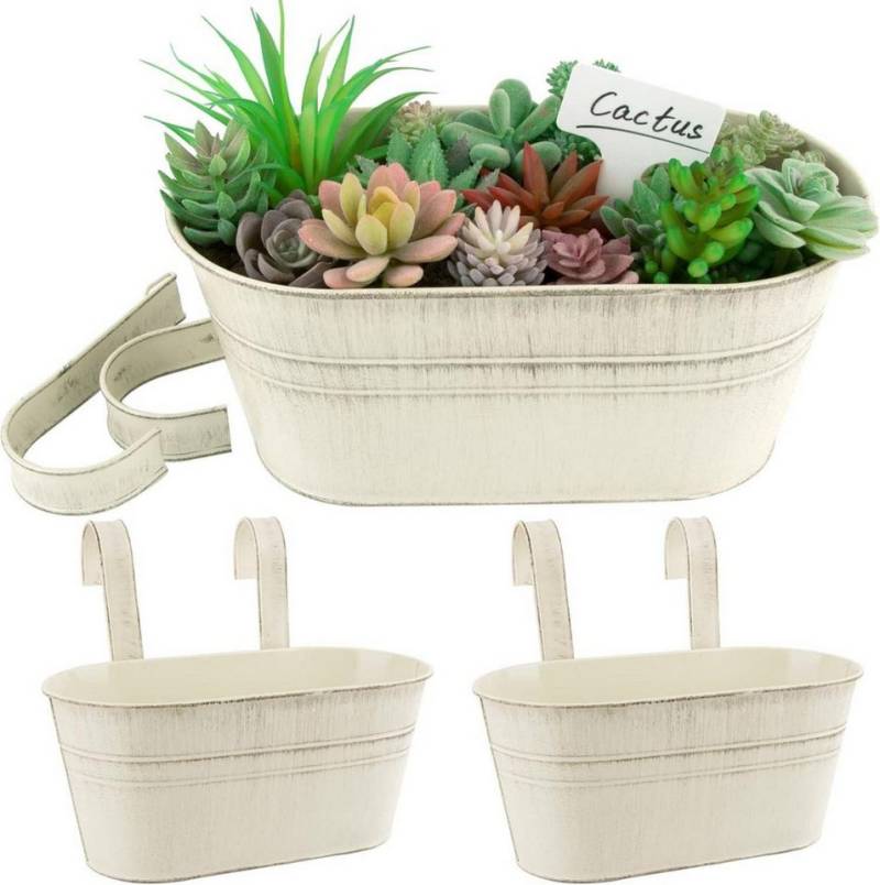 BOFUNX Blumentopf 2er Hängetopf Set Vintage Blumentopf Übertopf Balkon Draußen Garten von BOFUNX