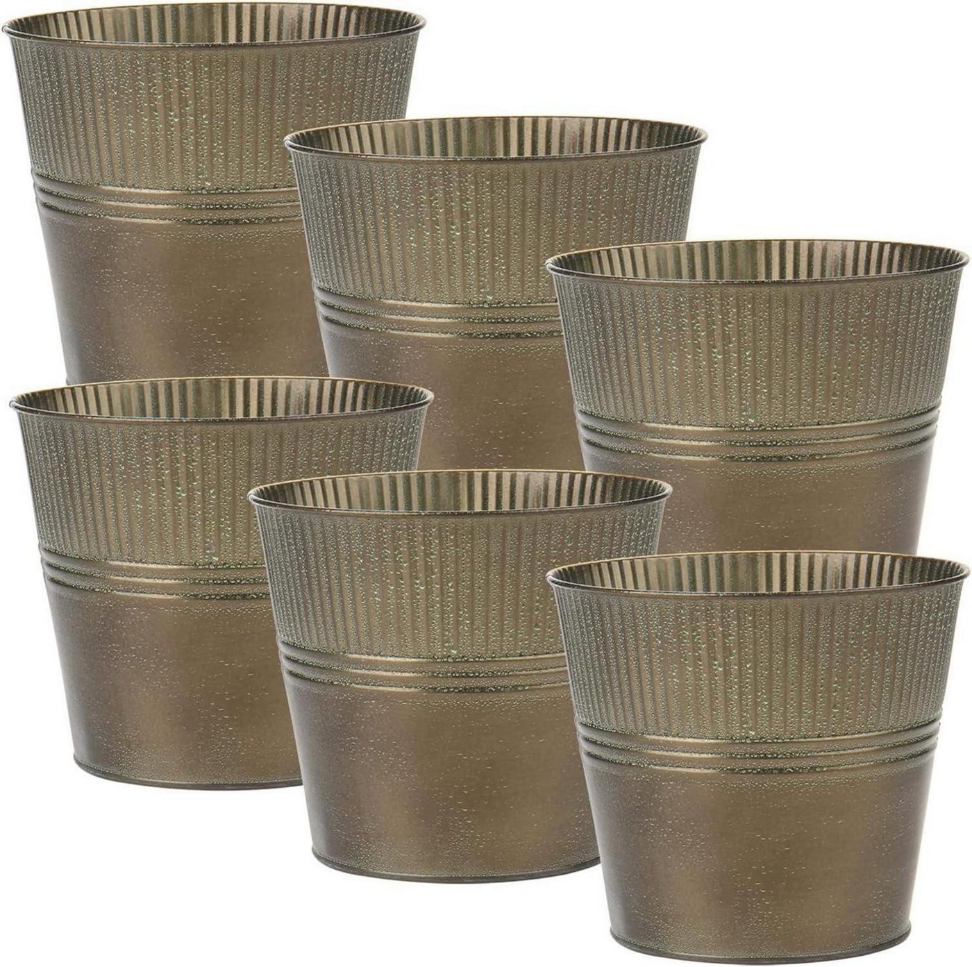 Oairse Blumentopf 6er Set Verzinkte Blumentöpfe Vintage-Stil für Pflanzen drinnen und Oairse Blumentopf 6er Set Verzinkte Blumentöpfe Vintage-Stil für Pflanzen drinnen und von Oairse