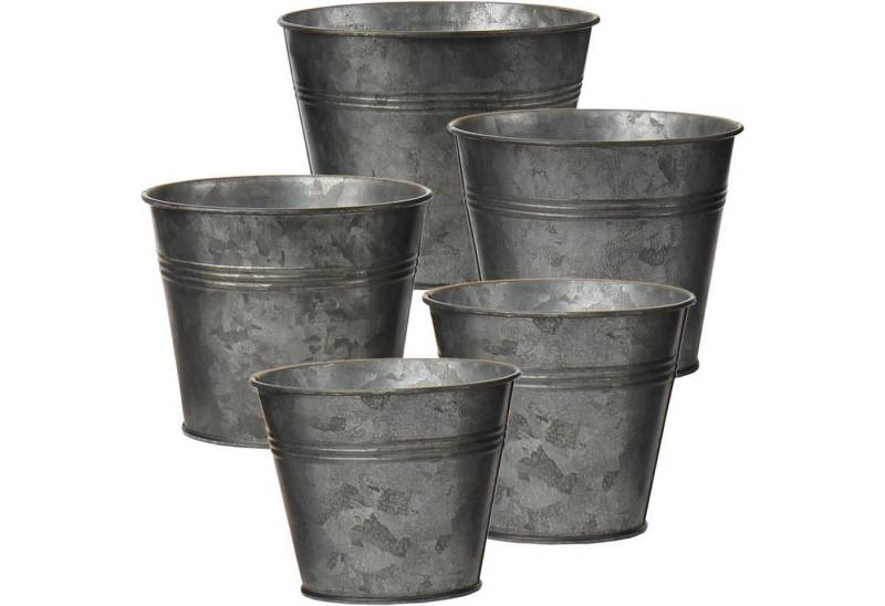 LuxusKollektion Blumentopf Blumentöpfe 5er Set verzinkt Stahl drinnen draußen Grau 1 LuxusKollektion Blumentopf Blumentöpfe 5er Set verzinkt Stahl drinnen draußen Grau 1 von LuxusKollektion