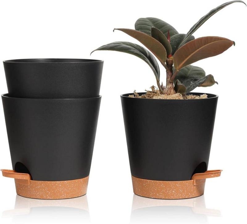 LuxusKollektion Blumentopf Blumentopf mit Selbstbewässerung 3er-Set 14cm für Innen- und von LuxusKollektion