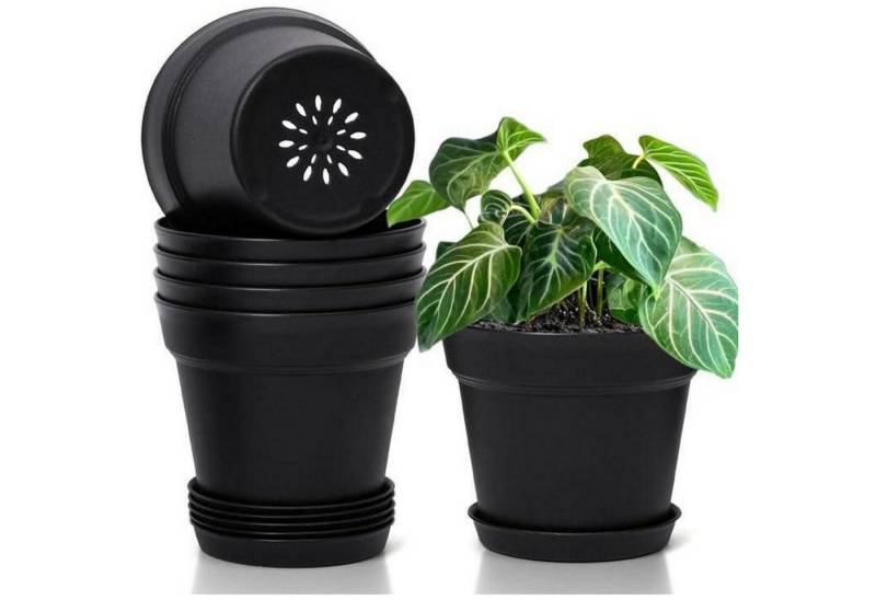 LuxusKollektion Blumentopf Kunststoff Blumentopf 6er-Set mit Untersetzer 19cm Schwarz LuxusKollektion Blumentopf Kunststoff Blumentopf 6er-Set mit Untersetzer 19cm Schwarz von LuxusKollektion