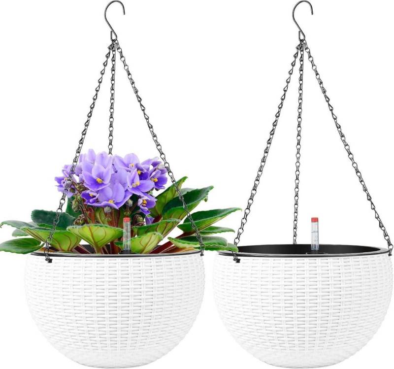 LuxusKollektion Blumentopf Selbstbewässerungstopf Hängend mit Wasserstandsanzeigen 28cm von LuxusKollektion