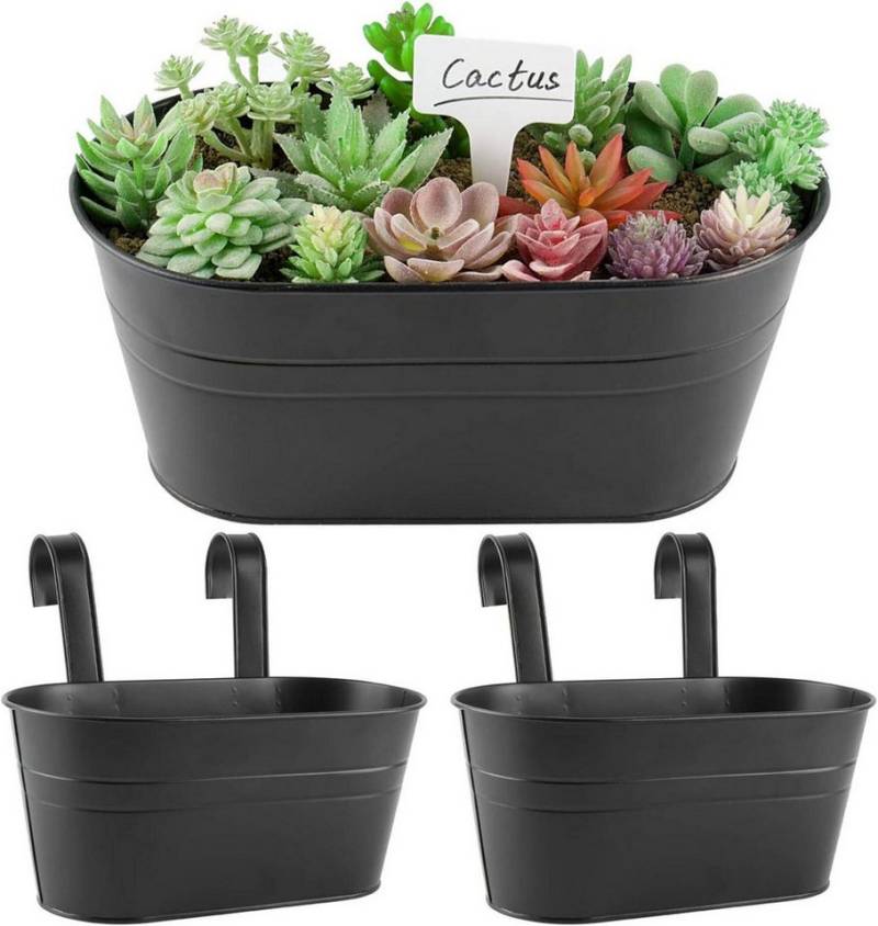 BOFUNX Blumentopf Vintage Hängetöpfe Set Pflanztopf Blumentopf Übertopf mit Haken - 2pcs von BOFUNX