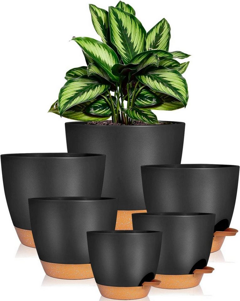 LuxusKollektion Blumentopf iDattel Selbstbewässerung Blumentopf Set 6er-Set Kunststoff Schwarz LuxusKollektion Blumentopf iDattel Selbstbewässerung Blumentopf Set 6er-Set Kunststoff Schwarz von LuxusKollektion