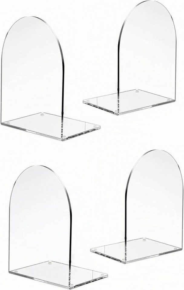 LuxusKollektion Buchstütze Acryl-Buchstützen 4er Set Transparent Rutschfest Bücherregal von LuxusKollektion