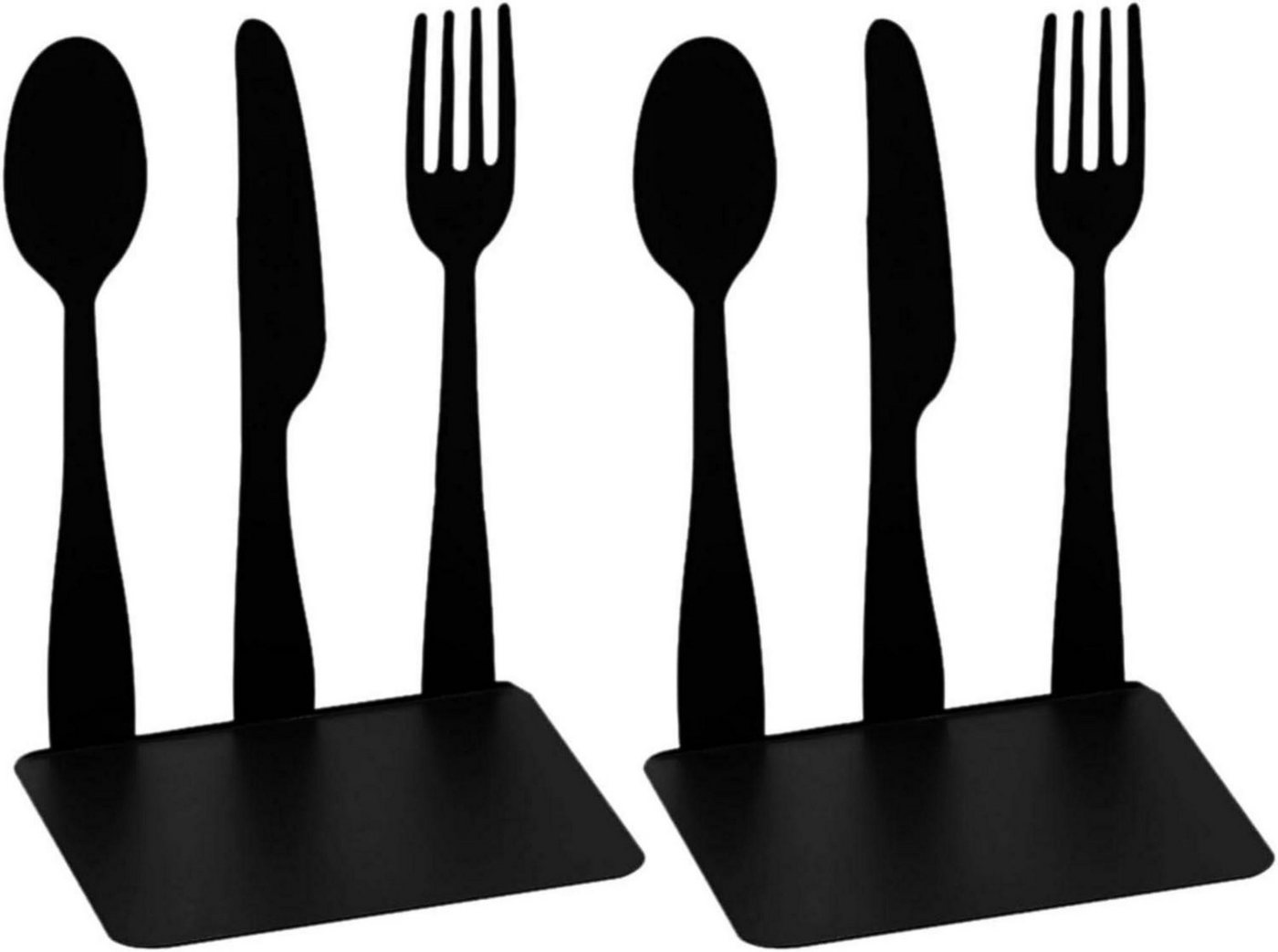 LuxusKollektion Buchstütze Buchstütze 2er Set Metall Schwarz Besteck Design Bücherhalter Regal LuxusKollektion Buchstütze Buchstütze 2er Set Metall Schwarz Besteck Design Bücherhalter Regal von LuxusKollektion
