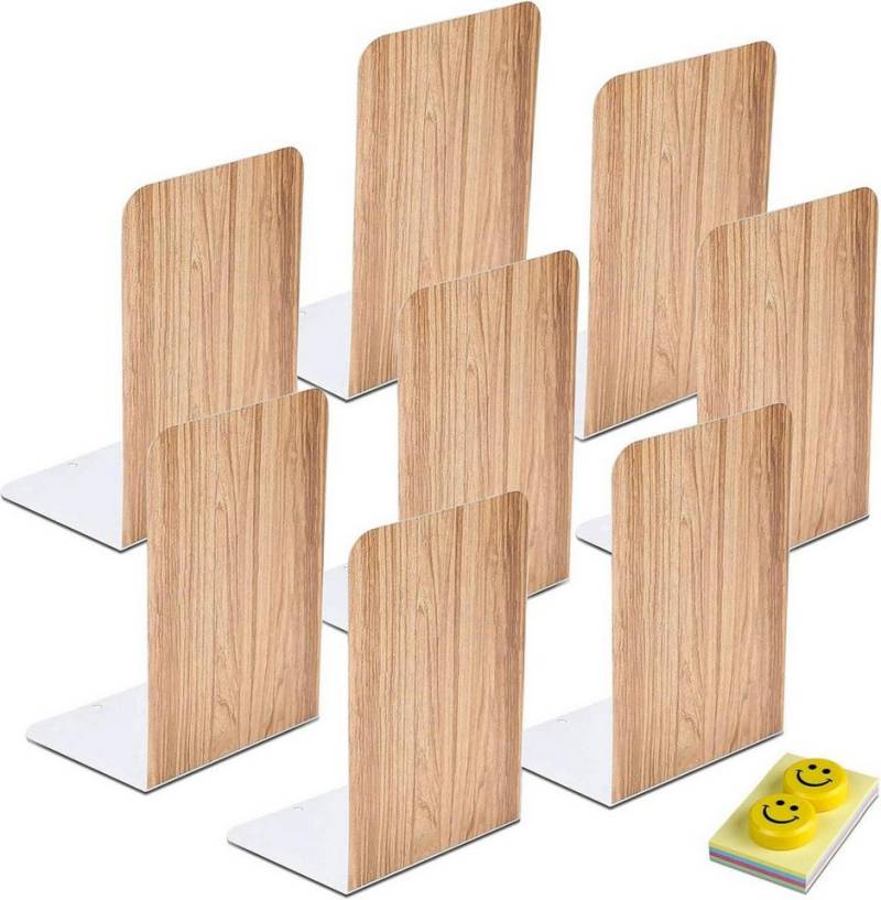 LuxusKollektion Buchstütze Buchstütze Metall Holzimitat 4 Paare 17x12x10cm von LuxusKollektion