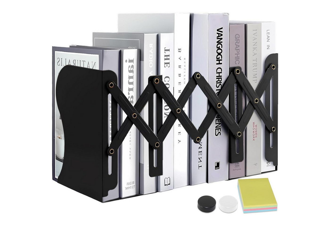 LuxusKollektion Buchstütze Buchstütze verstellbar Metall Kinder Bücherregal Büro Schwarz von LuxusKollektion