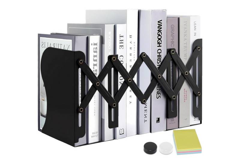 LuxusKollektion Buchstütze Buchstütze verstellbar Metall Kinder Bücherregal Büro Schwarz von LuxusKollektion