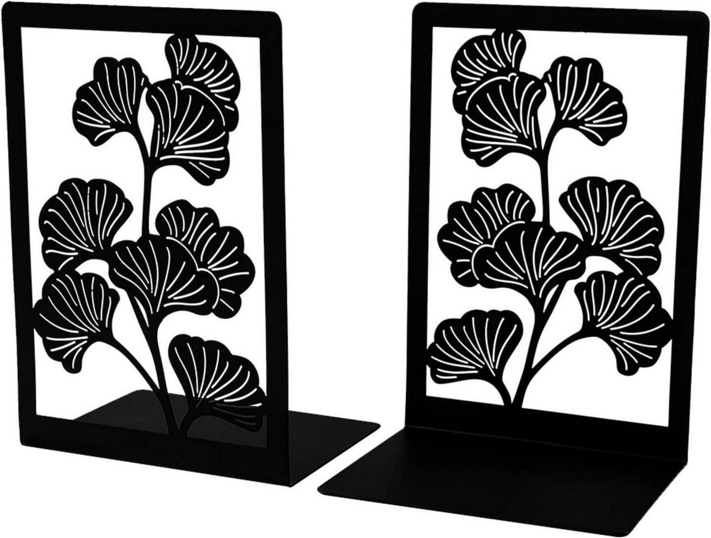 LuxusKollektion Buchstütze Buchstützen Metall Schwarz Ginkgo Design 2er Set 9x12x17cm LuxusKollektion Buchstütze Buchstützen Metall Schwarz Ginkgo Design 2er Set 9x12x17cm von LuxusKollektion